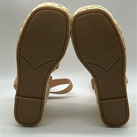 Marc Fisher LTD Nelly Wedge Sandals Light Natural Suede Size 8.5M NWT - Picture 8 of 9